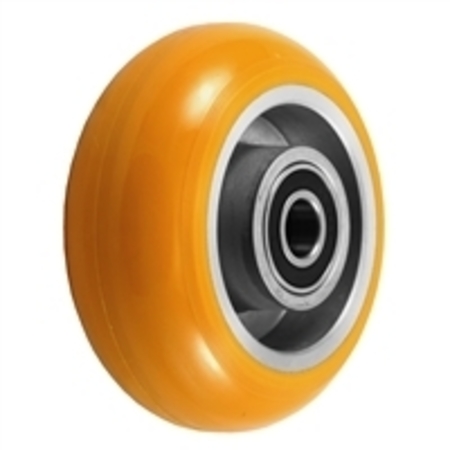 CASTERHQ 4"x2" Orange Crown Tread Polyurethane on Aluminum Core, 900 lbs Cap CB-UAO42